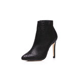 Jimmy Choo Snake pattern leather point head short boots