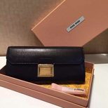 MIU MIU Madras goat skin leather long wallet