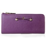 Prada Purple Saffiano Leather Bowknot Wallet