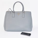 Prada Light Blue Saffiano Leather Classic Handbag