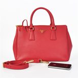Prada Fuschia Saffiano Leather Classic Handbag
