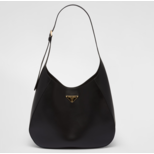 Prada Large leather shoulder bag with topstitching