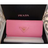 Prada Saffiano Leather Long Button Wallet