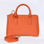 Prada Orange Saffiano Leather Classic Handbag