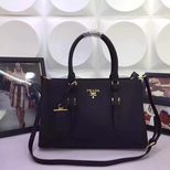 Prada Leather double zipper handle bag