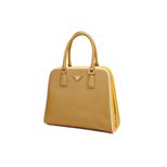 Prada Saffiano Leather Metal Frame Closure Handle Bag