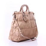 Prada RUCHED TESSUTO Lambskin Leather Handle Bag