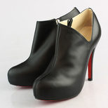 Christian Louboutin Black Lamb Skin Leather Ankle Boot