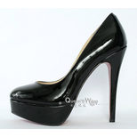 Christian Louboutin Black Patent Leather Red Sold Ultra High Platform