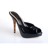 Fendi Black Patent Leather Platform Slipper