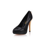 Louis Vuitton Lizard pattern black suede leather pump