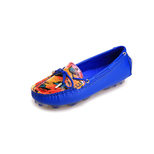 Alexander McQueen Blue Leather With Pattern Panel Loafer