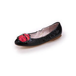 Prada Black Patent Rose Flat