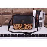 Tory Bunch Leopard pattern leather flap cross-body bag