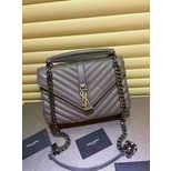 YSL V quilting leather chain strap flap bag