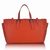 Orange leather tote