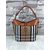 Burberry Large check fabric leather trim hobo shoulder bag