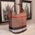 Burberry Large check fabric bucket shoulder bag