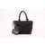 Black Lamb Skin Leather Patent Leather Logo Handle Bag