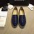 Chanel blue lambskin leather espadrilles loafers