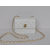 White Patent Leather Turn Lock Chain Shoulder Bag