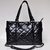 Black Quilting Wax Leather Chain Shoulder Strap Tote