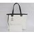 White caviar leather shopping tote bag