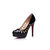 Christian Louboutin Black patent leather cut out platform pump