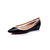 Black patent leather point head flat