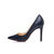 Croco pattern leather pointed head pump