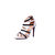 Black and white stripe pump sandal