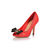 Dior Quilting red leather bow-tie peep toe pump