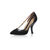 Black suede leather pointed head pump