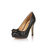 Quilting black leather pump