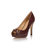 GG embossed patent leather peep toe platform pump