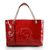 Red soft patent leather Soho Medium Tote Bag Beige