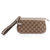 Gucci Beige GG Fabric  Clutch with Woven Leather Wristlet