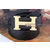 Gold Metal H Black&Black ostrich Belt