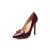 Claret patent leather pointed head pump