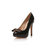 black patent leather platform pump