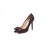 Damier ebene canvas bow-tie pointed head pump