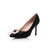 Manolo Blahnik Black satin point head pump