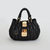 MIU MIU Black Quilting Lamb Skin Leather Lock Closure Handle Bag