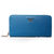 Blue Saffiano Leather Zipper Long Wallet