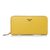 Yellow Saffiano Leather Zipper Long Wallet