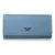 Prada Blue Saffiano Leather Button Flap Closure Wallet