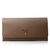 Light Coffee Saffiano Leather Button Flap Closure Wallet