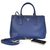 Dark Blue Saffiano Leather Classic Handbag