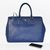 Dark Blue Saffiano Leather Classic Medium Handbag