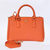 Orange Saffiano Leather Classic Handbag